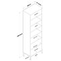 Hanah Home EA116 -2746 Recibidor de Entrada Elegante Nogal y Blanco 60x198x37.5cm